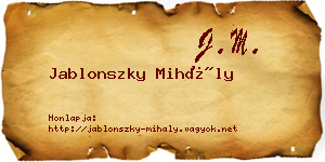 Jablonszky Mihály névjegykártya