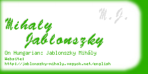 mihaly jablonszky business card